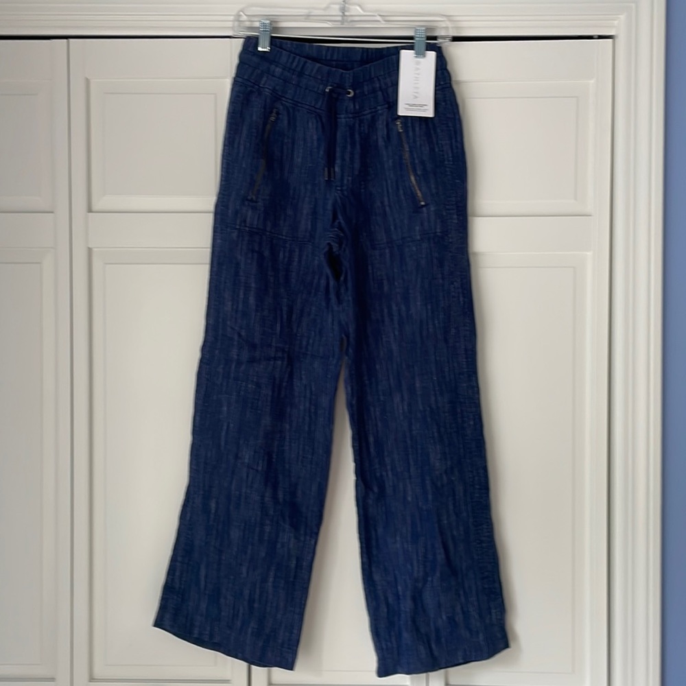 Athleta Cabo Linen Wide Leg Pant